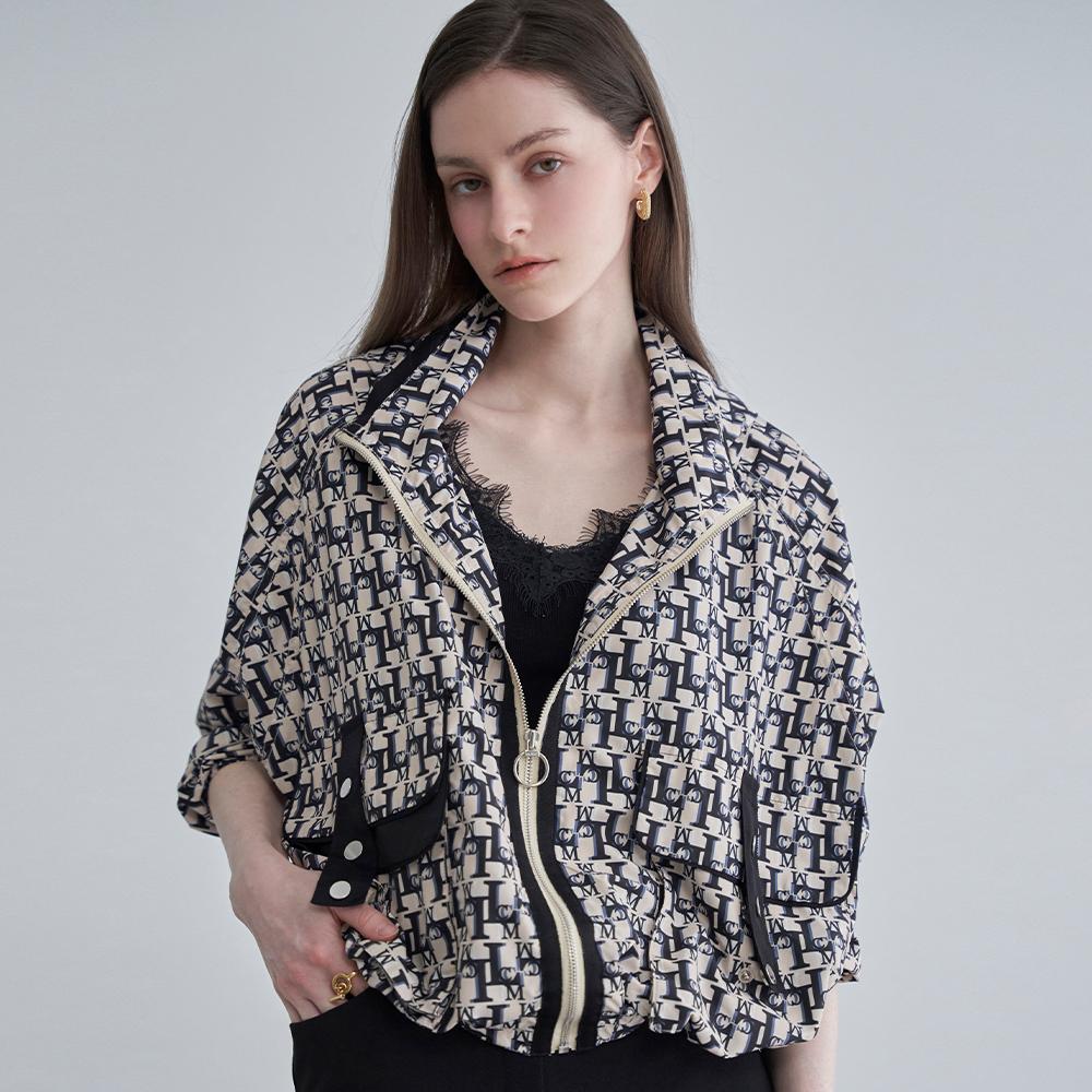 Logo Pattern Zip-Up Wind Zip-Up Jumper